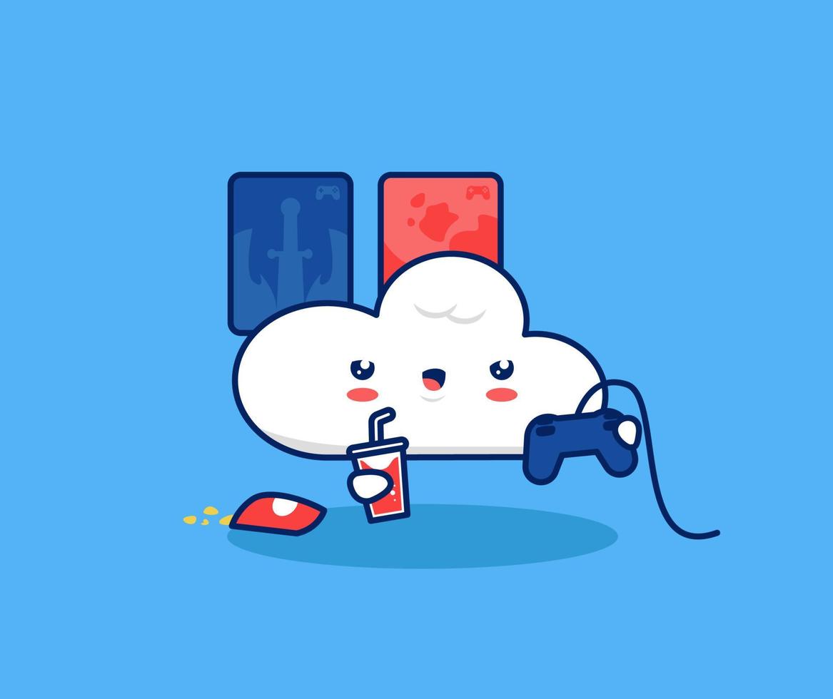 nuvem fofa jogar ilustração de console de videogame. tecnologia de  plataforma de streaming de jogos de jogos em nuvem na internet para o  conceito de jogador 11621067 Vetor no Vecteezy